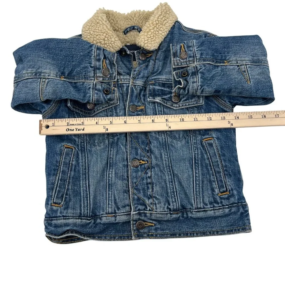 GapKids Denim‎ Sherpa Lined Trucker Jacket Boys Girls XS Blue